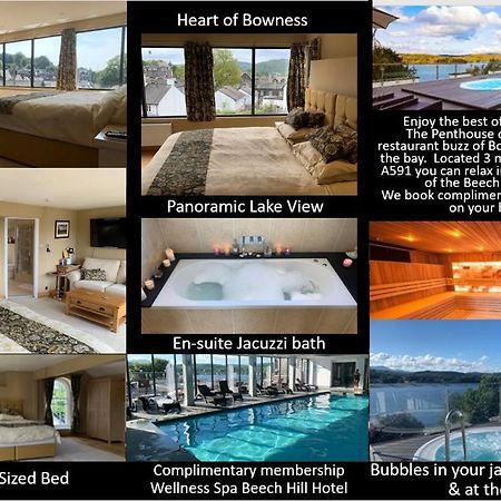The Penthouse Bowness Luxury Loft Jacuzzi Bath & Complimentary Lakeview Spa Membership Bagian luar foto